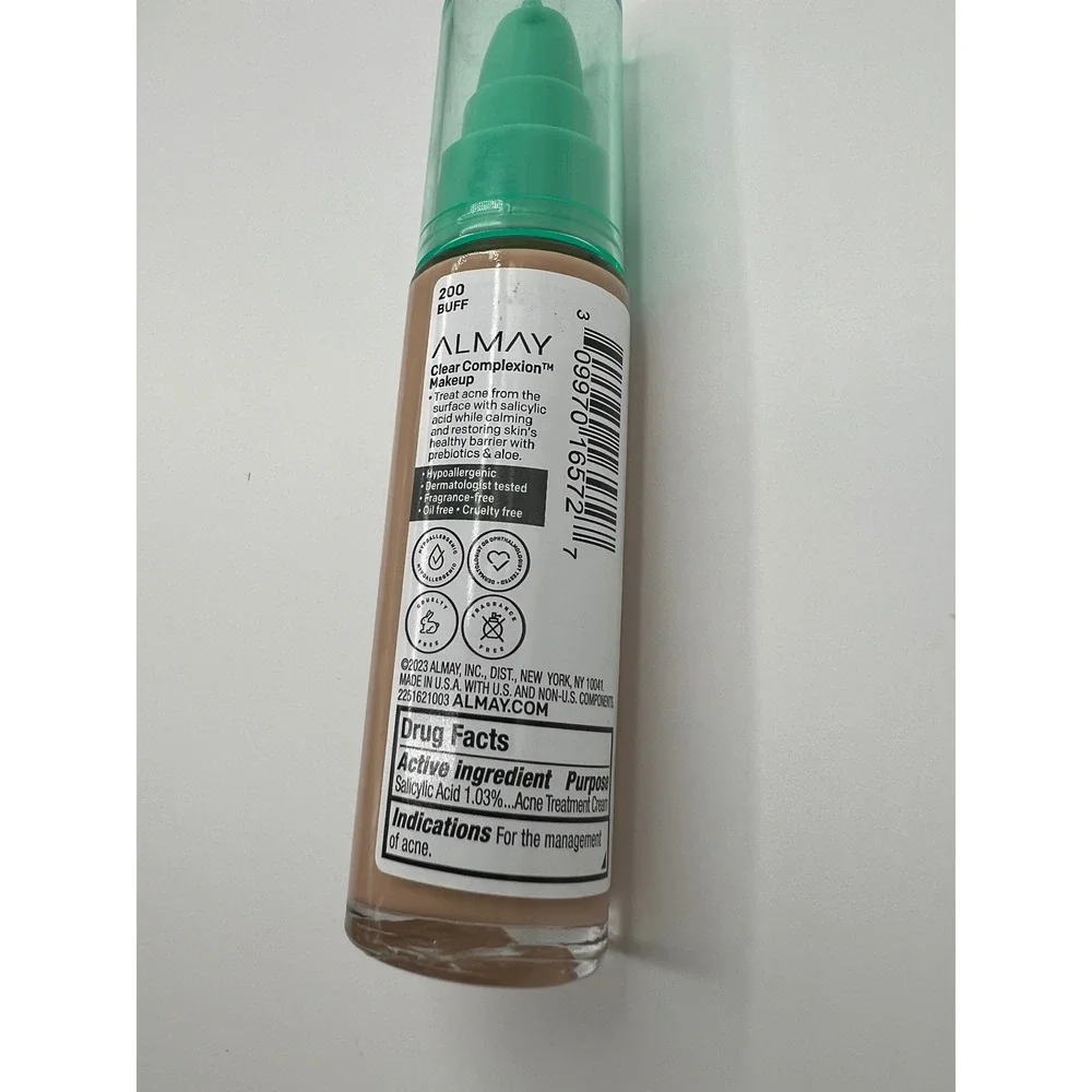 Almay Clear Complexion Makeup Foundation 200 Buff Salicylic Acid 1.0 oz